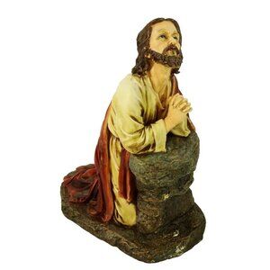 Praying Jesus Figurine Agony in the Garden of Gethsemane Artist Signed 2007
